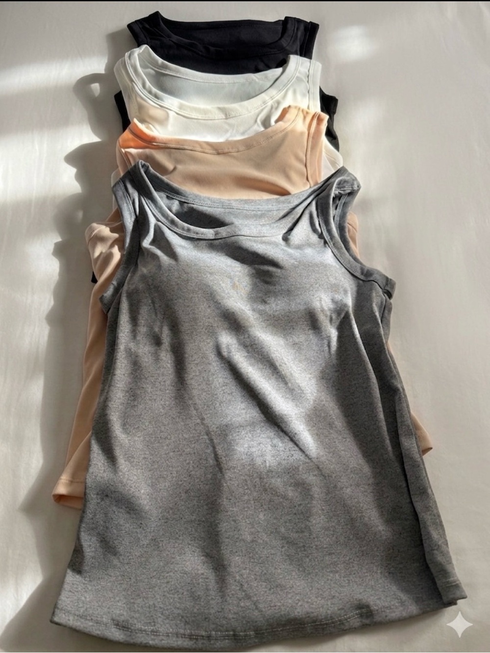 Classic Essential Tank Top - Gray, Black, White, Peach